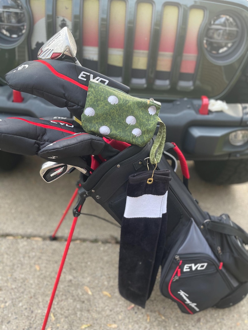 Golf Themed Essentials Bag With Handle, Curved Bottom Zipper Pouch - Etsy