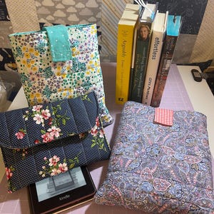 Handcrafted Quilted Cover for Books or Kindle - Soft Protection for Your Beloved Reads