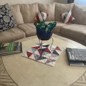 Red White & Blue Quilted Placemats: Reversible Patriotic Table Decor