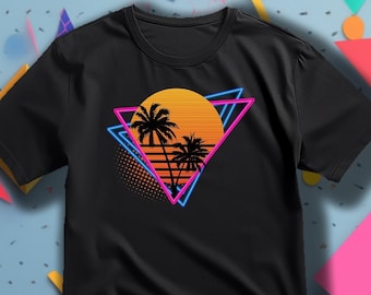 Totally Tubular Synthwave Inspired 80s Throwback T-shirt
