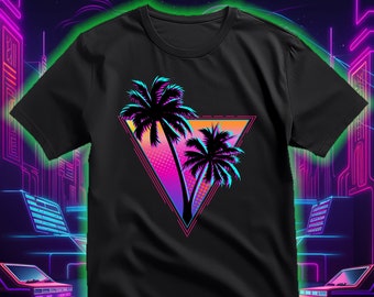 T-Shirt mit Retro-Grafik und Synthesizer im 80er-Jahre-Stil