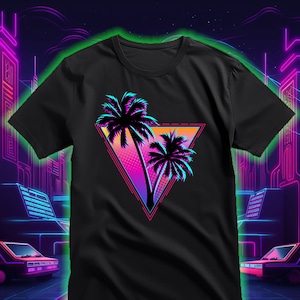 Retro 80s Style Throwback Graphic Synth T-Shirt