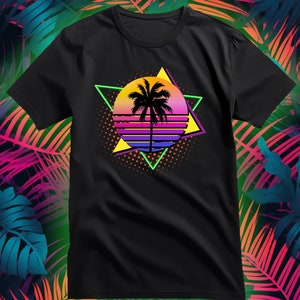 Retro 80s Inspired Palm Tree T-Shirt