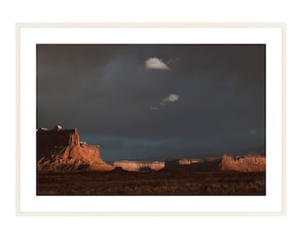 Indian Creek Last Light in Storm Fine Art Photography Print - Sunset Desert Landscape Moab Utah Wall Art