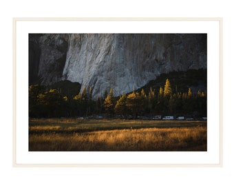 El Cap Meadow Golden Hour Fine Art Photography Print - Yosemite El Capitan Meadow Wall Decor