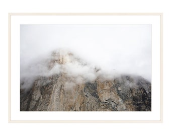 El Capitan in the Clouds Yosemite Fine Art Photography Print - Peaceful Cloudy Yosemite Wall Art