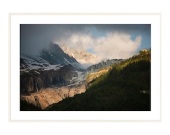 Light on the Argentiere Glacier Chamonix Fine Art Photography Print - French Alps Mountain Wall Art