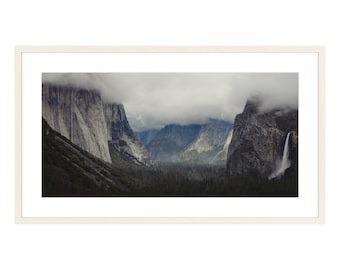 Moody Tunnel View Yosemite Fine Art Photography Print - Peaceful Cloudy Landscape Wall Decor