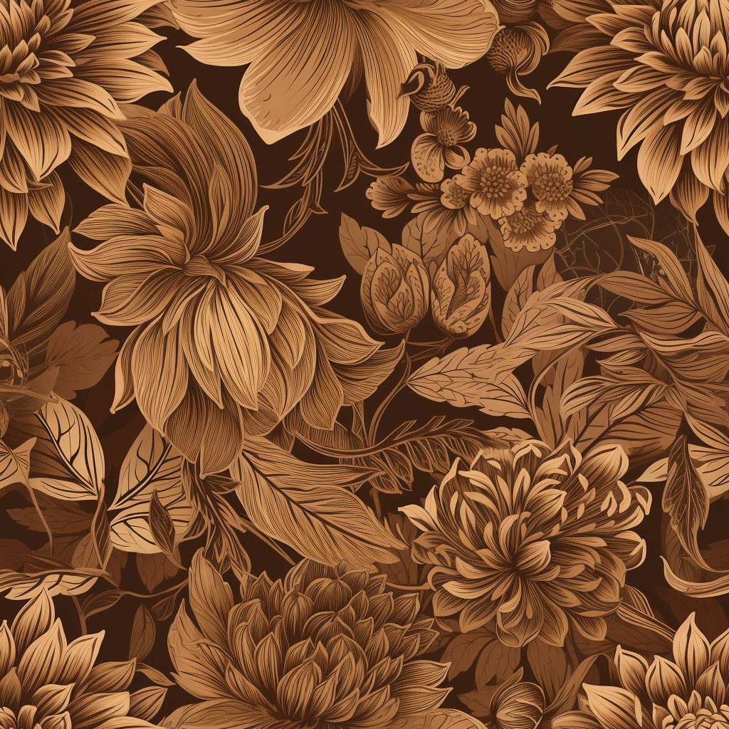 12 x 17 Floral Logo Brown with Beige Background Designer Look