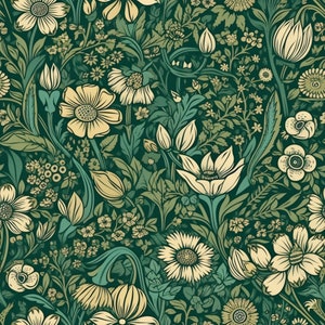 Green Floral Pattern 1