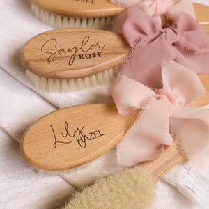 Engraved Newborn Hairbrush | Custom Baby Gift | Personalized Wooden Baby Hair Brush | Custom Baby Brush | Baby Shower Gift | Wood Brush