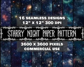 Digital Paper Star Pattern Instant Download Seamless Digital Starry Night Design Scrapbook Digital Night Starry Pattern Instant Download