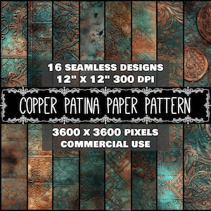 Digital Paper Copper Patina Pattern Instant Download Seamless Digital Patina Copper Design Scrapbook Digital Copper Patina Instant Download