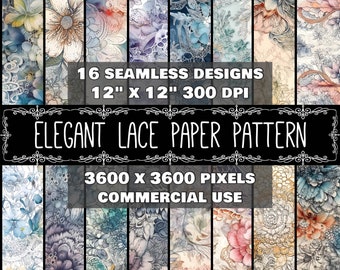 Digital Paper Lace Pattern Instant Download Seamless Vintage Lace Paper Design Vintage Scrapbook Pattern Lace Paper Pattern Instant Download