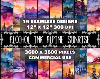 Digital Paper Sunrise Pattern Instant Download Seamless Digital Alpine Design Scrapbook Digital Alcohol Ink Pattern Alpine Sunrise Design