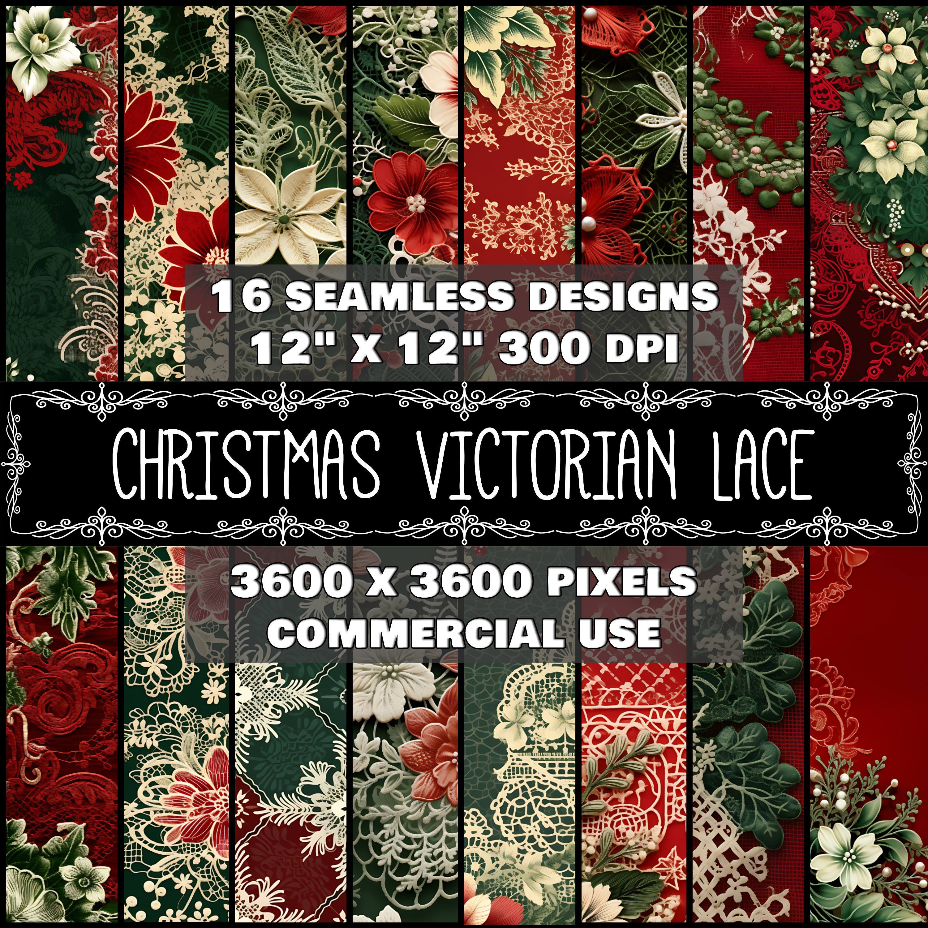 Christmas Digital Paper Lace Pattern Instant Download Seamless Digital ...