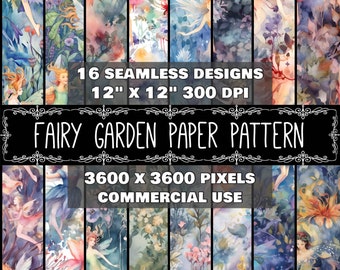 Digital Paper Fairy Pattern Instant Download Seamless Digital Garden Fairy Design Scrapbook Digital Fairy Dance Pattern Instant Download