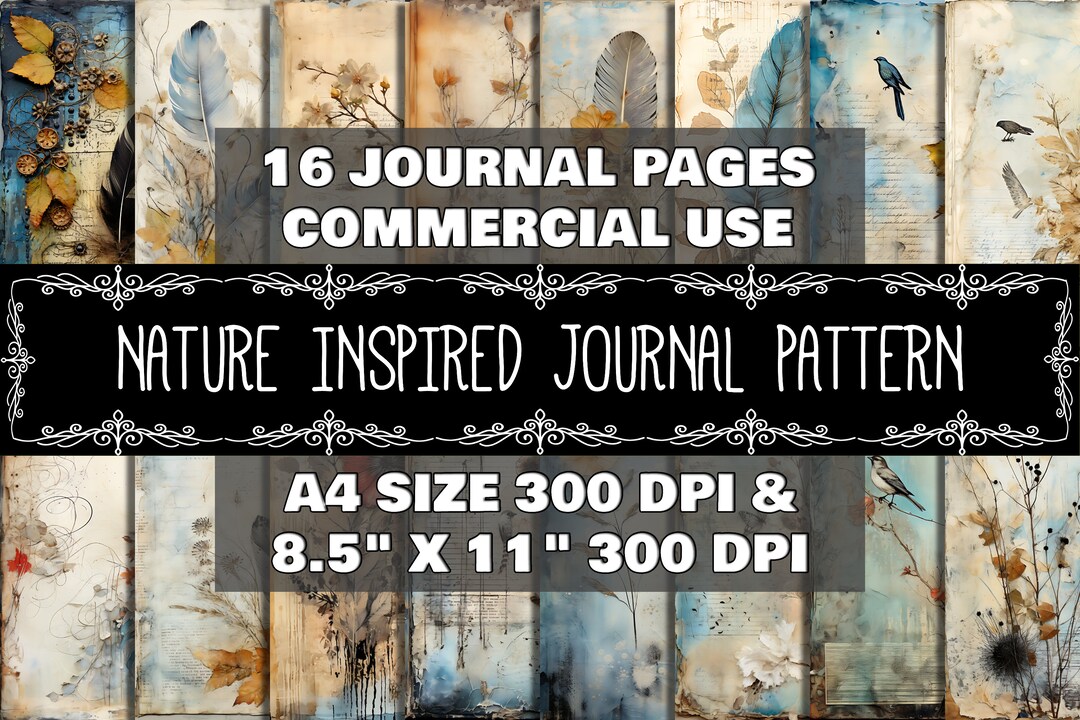 Digital Journal Nature Pattern Instant Download Printable Journal ...