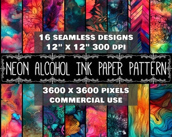 Digital Paper Alcohol Neon Pattern Instant Download Seamless Alcohol Ink Design Neon Digital Scrapbook Alcohol Ink Pattern Instant Download