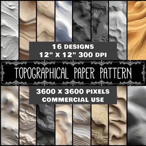 Digital Paper Topographic Pattern Instant Download Digital Topographic Design Scrapbook Digital Landform Paper Pattern Instant Download
