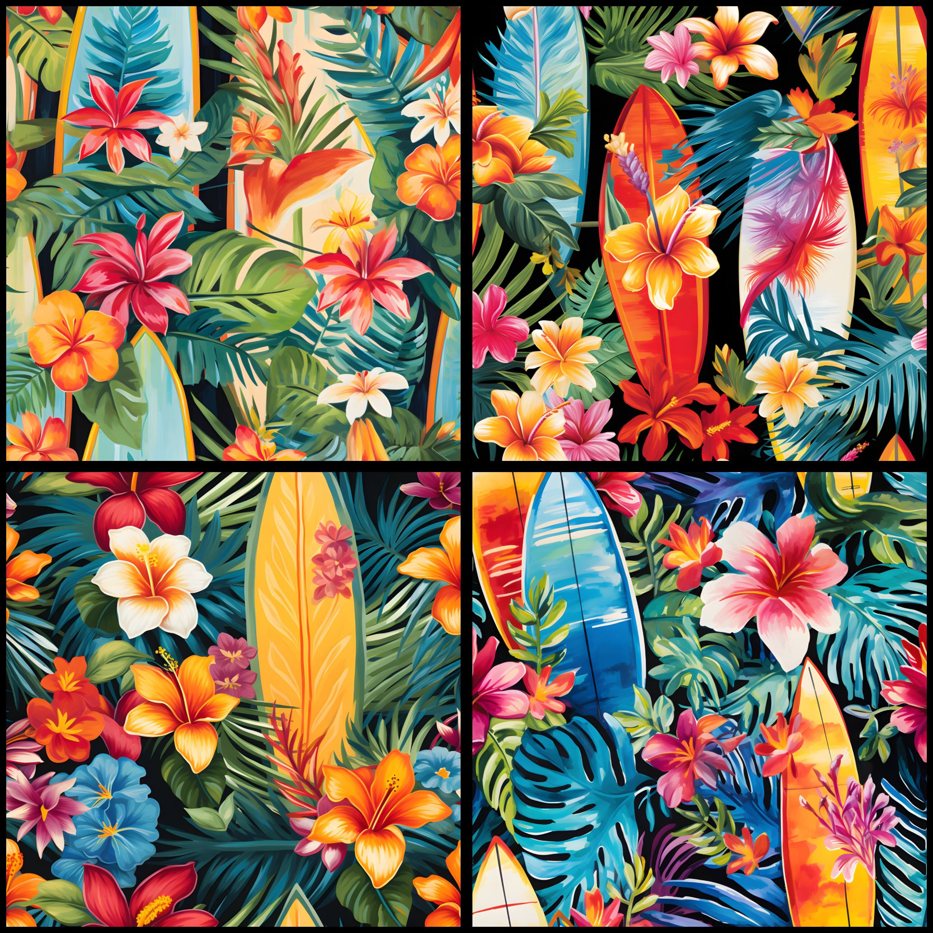Digital Paper Watercolor Aloha Pattern Instant Download Seamless ...