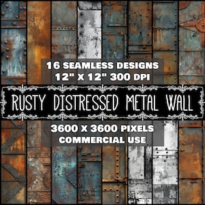 Digital Paper Distressed Metal Pattern Instant Download Seamless Digital Rusty Metal Design Scrapbook Digital Rusty Distressed Metal Wall