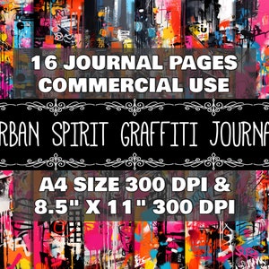 Digital Journal Graffiti Pattern Instant Download Printable Journal Urban Design Scrapbook Printable Journal Urban Graffiti Pattern Graffiti