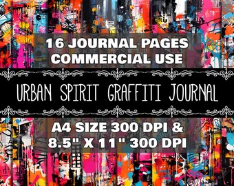 Digital Journal Graffiti Pattern Instant Download Printable Journal Urban Design Scrapbook Printable Journal Urban Graffiti Pattern Graffiti