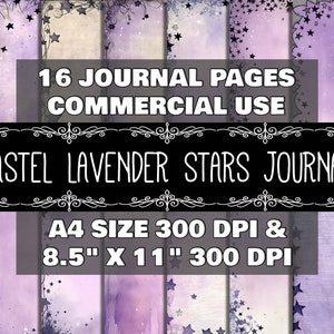 Digital Journal Star Pattern Instant Download Digital Journal Lavender Star Scrapbook Digital Journal Star Lavender Pattern Pastel Star