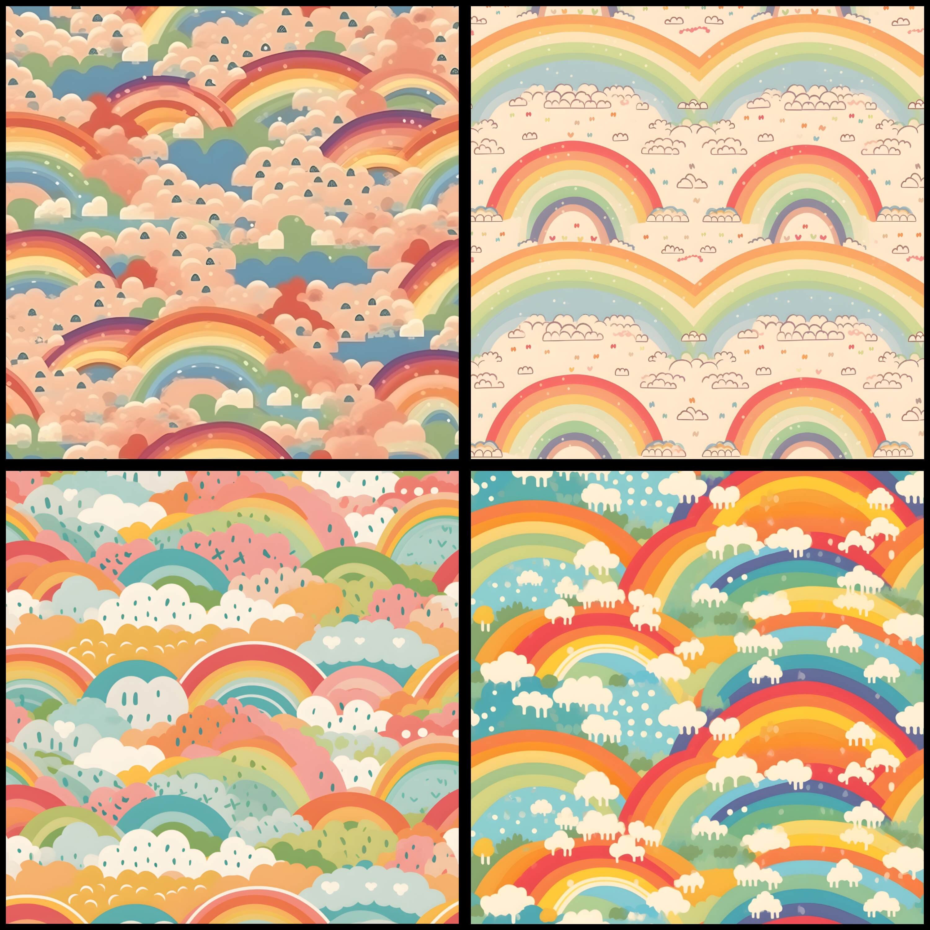 Digital Paper Rainbow Pattern Instant Download Seamless Digital Rainbow ...