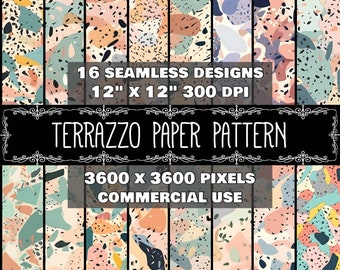 Digital Paper Terrazzo Pattern Instant Download Seamless Digital Terrazzo Design Scrapbook Digital Terrazzo Paper Pattern Instant Download