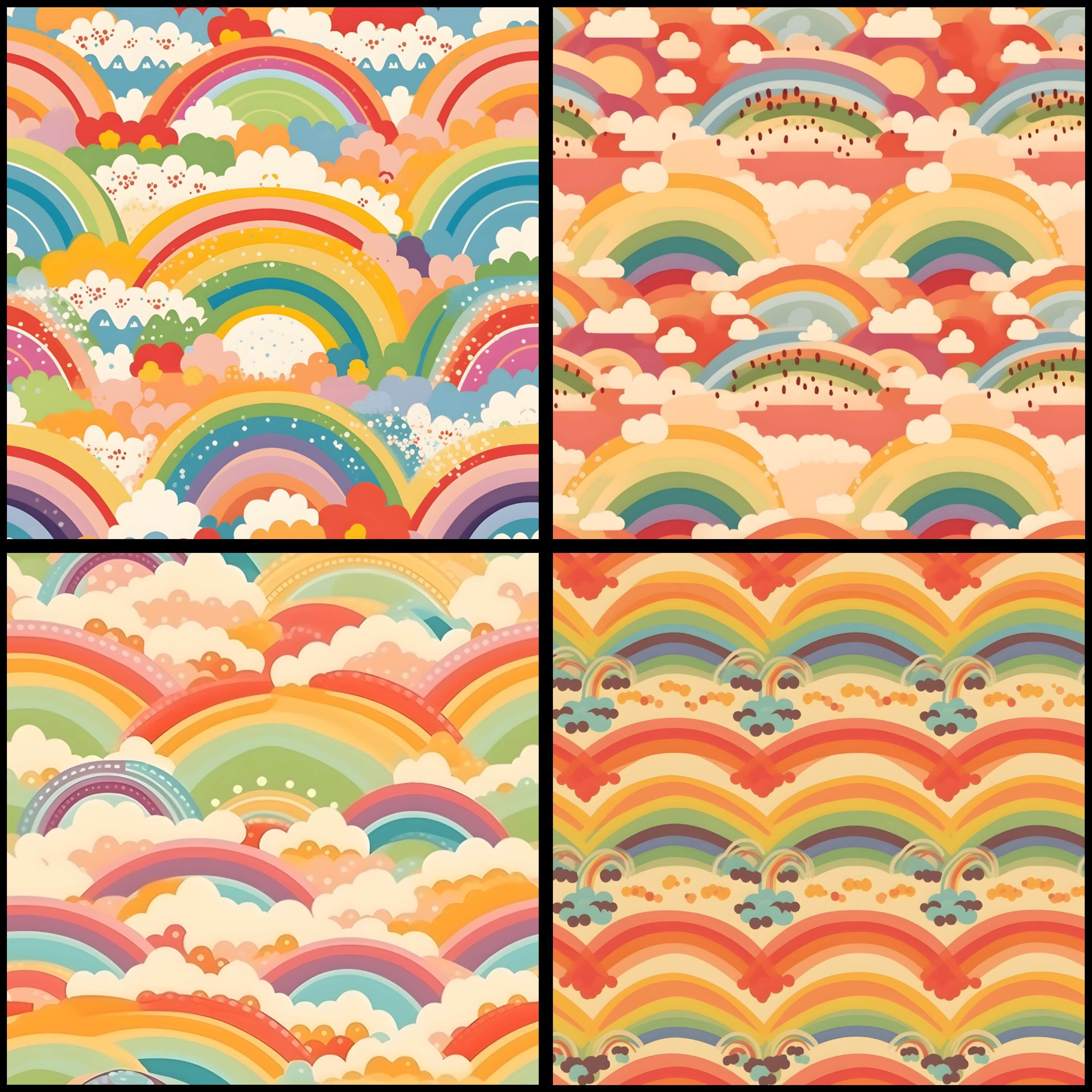 Digital Paper Rainbow Pattern Instant Download Seamless Digital Rainbow ...