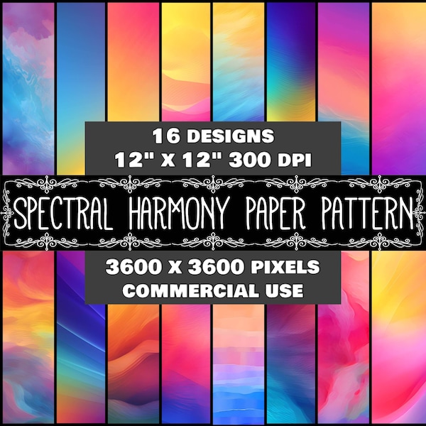 Digital Paper Spectrum Pattern Téléchargement instantané Digital Rainbow Spectrum Design Scrapbook Digital Spectrum Rainbow Pattern Téléchargement instantané