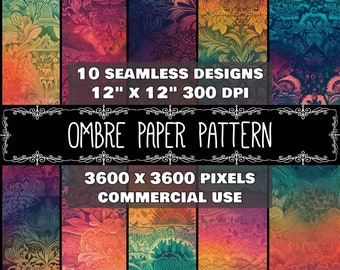 Digital Paper Ombre Pattern Instant Download Seamless Ombre Digital Design Ombre Scrapbook Pattern Digital Ombre Instant Download