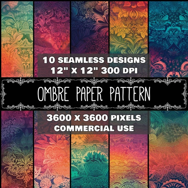 Digital Paper Ombre Pattern Instant Download Seamless Ombre Digital Design Ombre Scrapbook Pattern Digital Ombre Instant Download