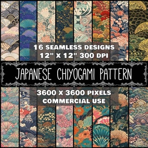 Digital Paper Chiyogami Pattern Instant Download Seamless Chiyogami Digital Design Japanese Paper Chiyogami Scrapbook Instant Download