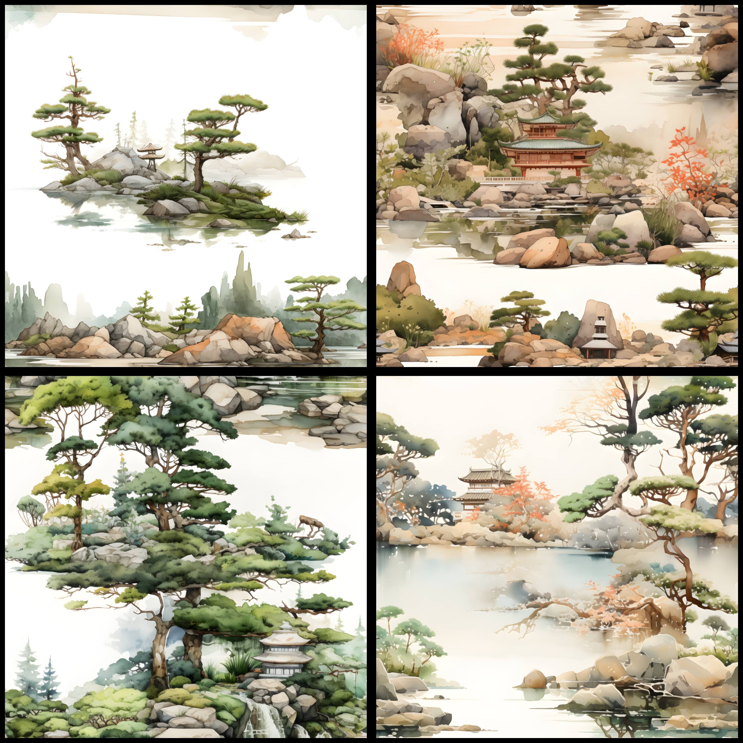 Digital Paper Zen Garden Pattern Instant Download Seamless Digital Zen ...
