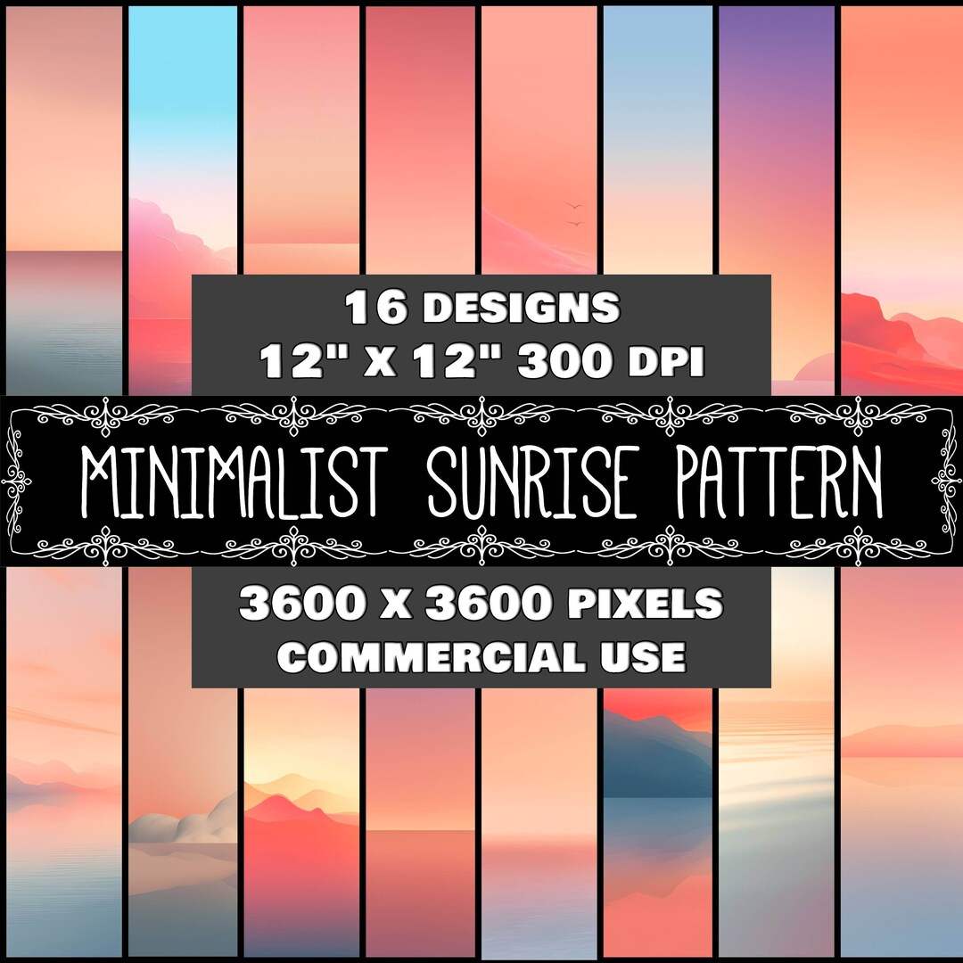 Digital Paper Sunrise Pattern Instant Download Digital Minimalist ...