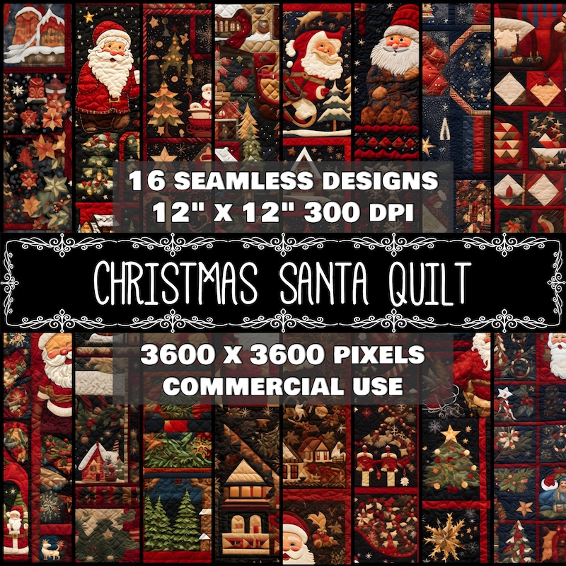 Santa Quilt Pattern - Etsy
