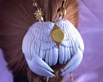 Angel Wing Heraldry Hair Bun Holder and Sword Pins - Dark Academia, Nordic Viking, Gothic, Witchy Fantasy Accessory, Ren Faire Goth Oddities