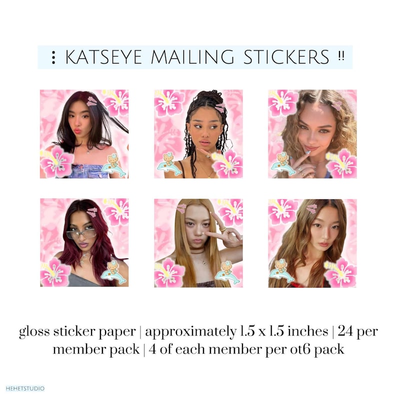 Katseye Mailing Stickers Cute Aesthetic Symphony Tropical Themed Theme