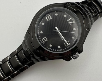 Men’s Black Quartz Watch Stainless Steel Band Japan Movement | Hole Watch Co