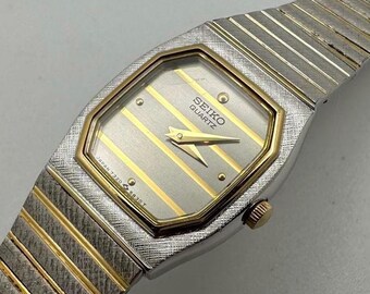 Seiko Vintage 1980’s SGP Silver Gold Plated Octagonal ladies watch Working Vintage 1980s Seiko Octagonal Gold Ladies Watch! New Battery  main image 2