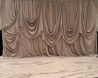 Floor Fabric for Wedding Backdrop,  PRE-DRAPED BACKDROP Floor Fabric, Wedding Photo Booth, Wedding Decor, Ivory or Camel, Width Matched