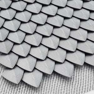 3D Printed Metallic Dragon Scales, Printed on Mesh Fabric, for Fantasy, Medieval Renaissance Cosplay Armor, Bracers, Pauldrons