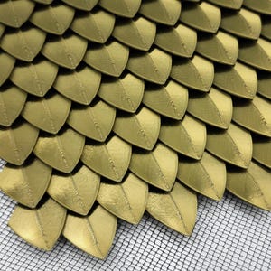 3D Printed Metallic Dragon Scales Fabric: Cosplay Armor, Bracers, Pauldrons