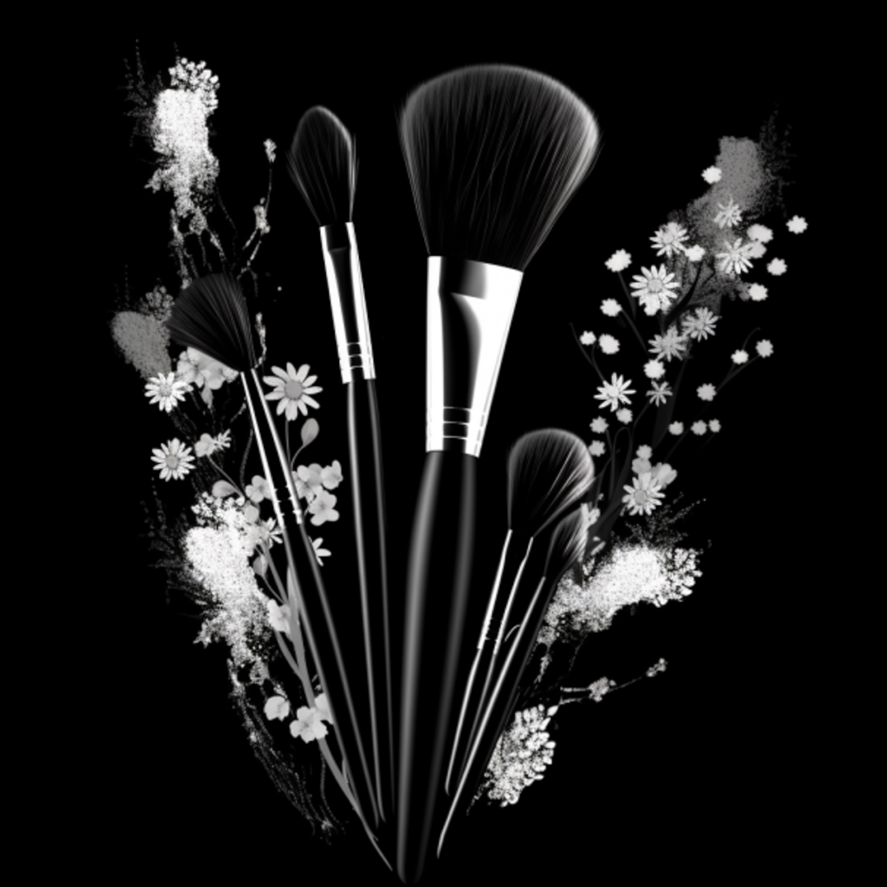 Makeup Decor Makeup Brush Black and White Makeup Poster Etsy