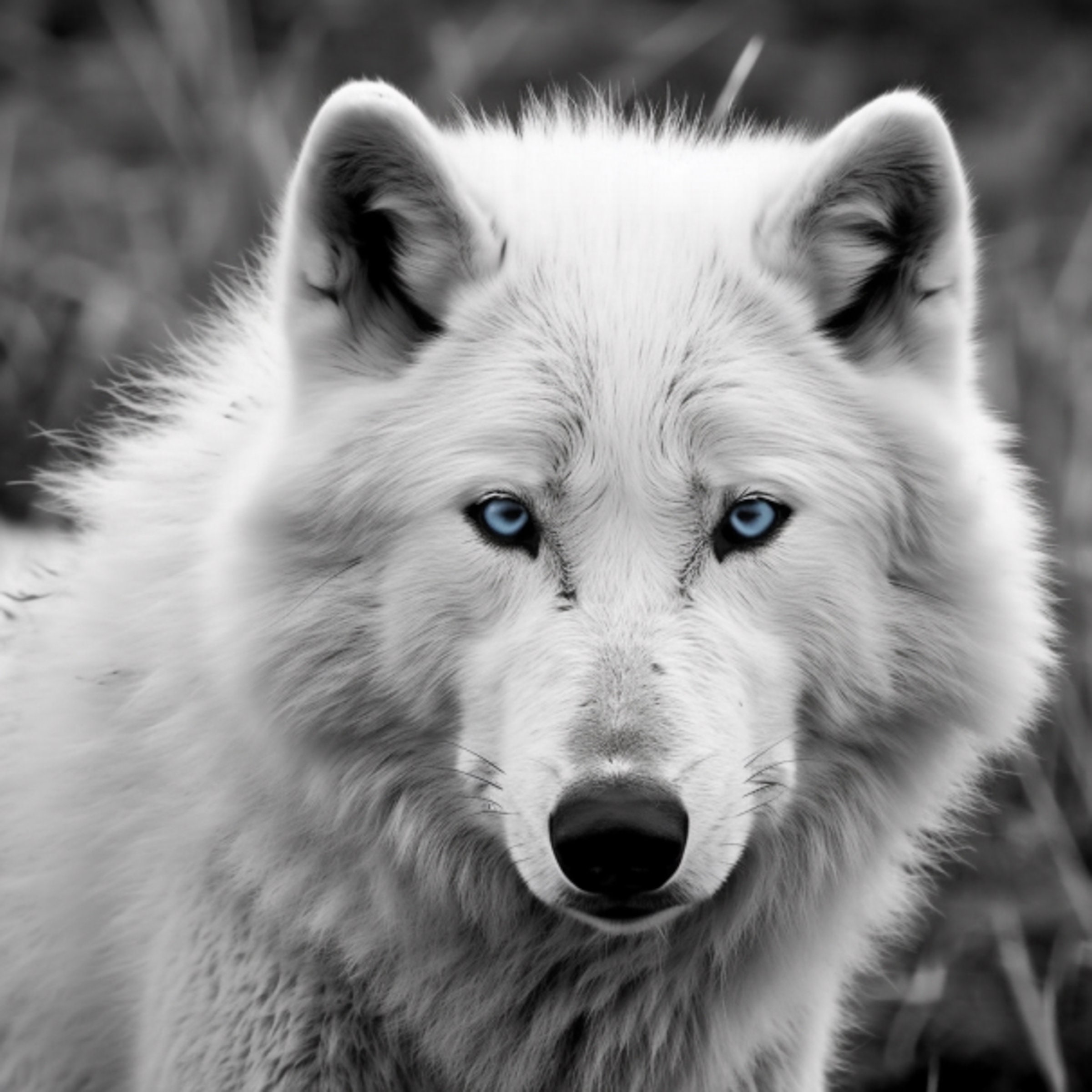 Dog That Looks Like A Wolf With Blue Eyes