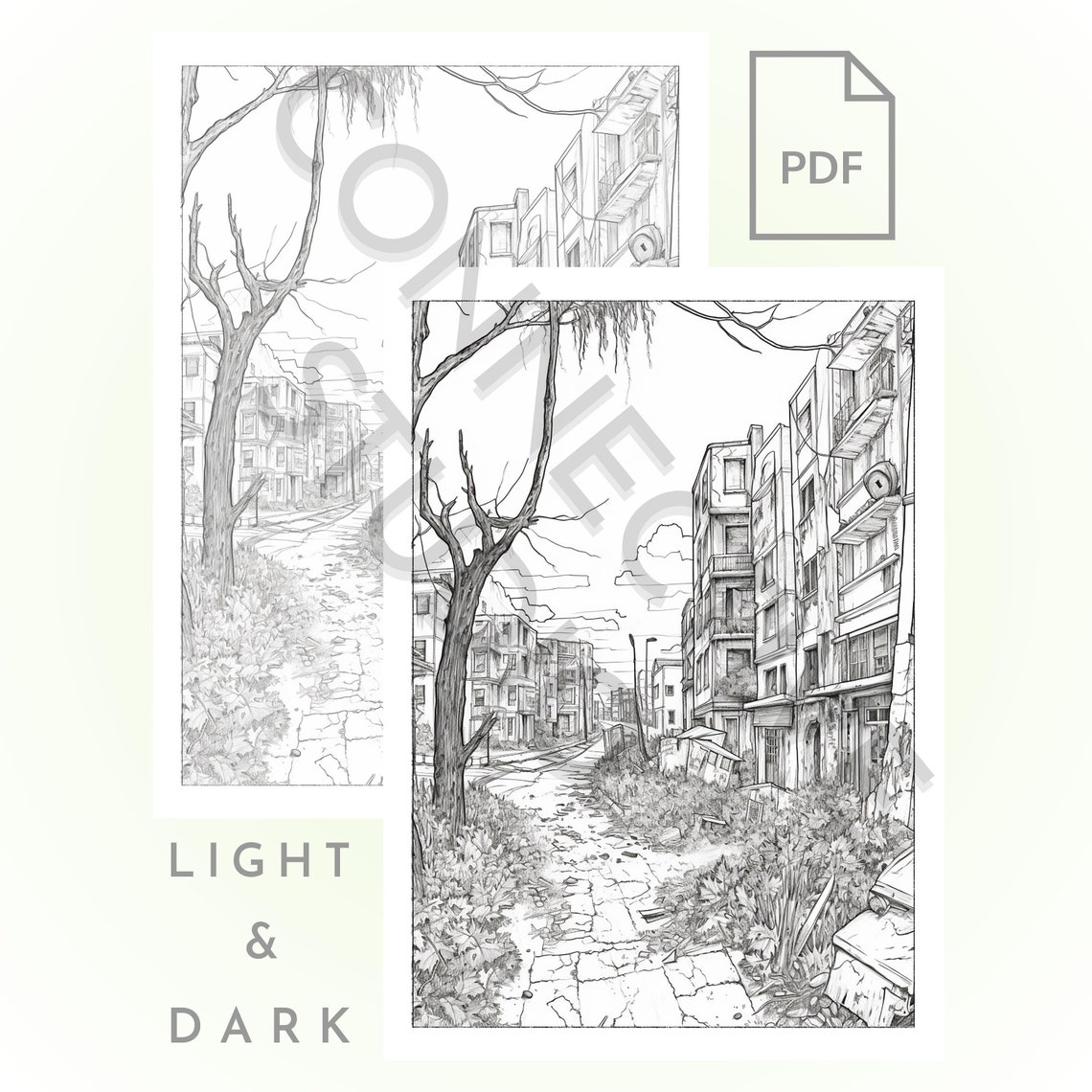 Apocalypse Coloring Pages Six Pack of Premium Art Printable Adult