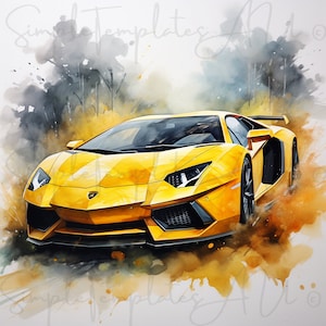 Lamborghini Aventador - Plik cyfrowy - Sztuka ścienna - Zestaw 3 sztuk